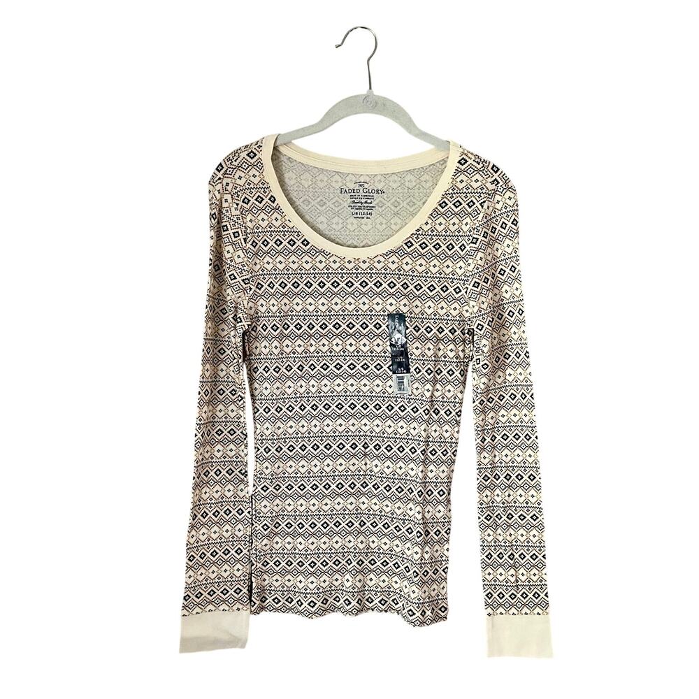 Faded Glory Multicolor Patterned Blouse: Y2K, Modern